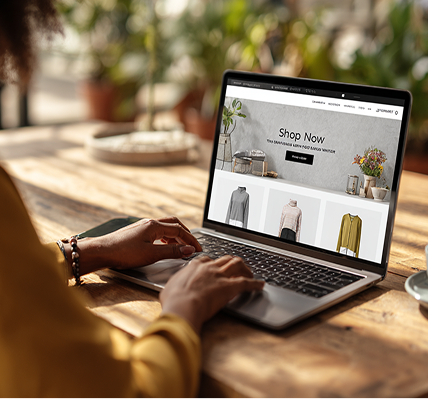 Person using the store on a laptop